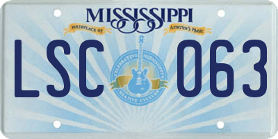 MS license plate LSC063