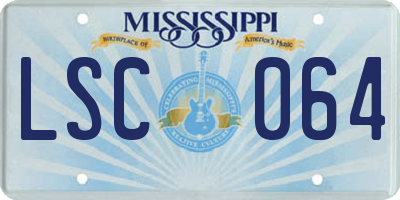 MS license plate LSC064