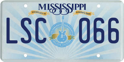 MS license plate LSC066