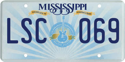 MS license plate LSC069