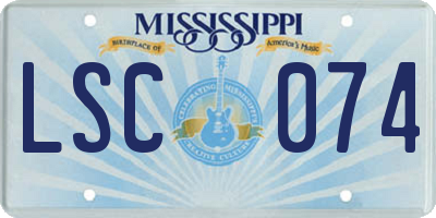 MS license plate LSC074