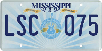 MS license plate LSC075
