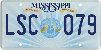 MS license plate LSC079