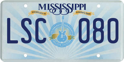 MS license plate LSC080