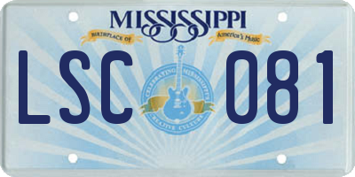 MS license plate LSC081