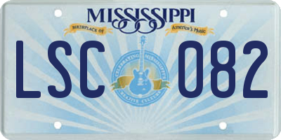MS license plate LSC082