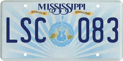 MS license plate LSC083