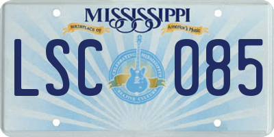 MS license plate LSC085