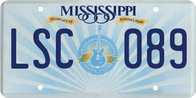 MS license plate LSC089