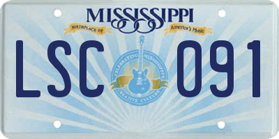 MS license plate LSC091