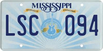 MS license plate LSC094