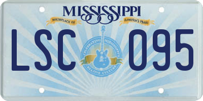 MS license plate LSC095