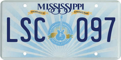 MS license plate LSC097