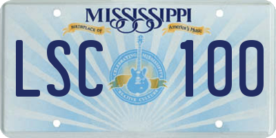 MS license plate LSC100