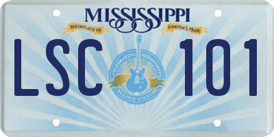 MS license plate LSC101