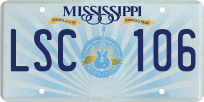 MS license plate LSC106