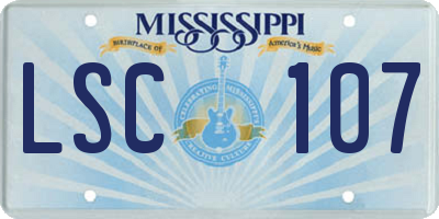 MS license plate LSC107