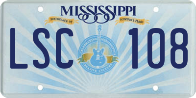 MS license plate LSC108