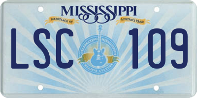 MS license plate LSC109