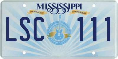 MS license plate LSC111
