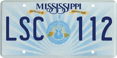 MS license plate LSC112