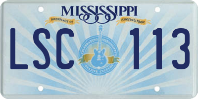 MS license plate LSC113