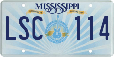 MS license plate LSC114
