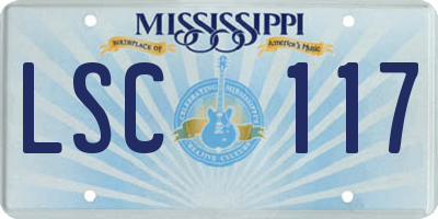 MS license plate LSC117