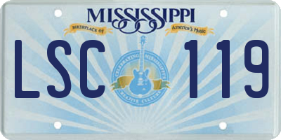 MS license plate LSC119