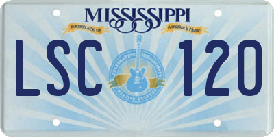MS license plate LSC120