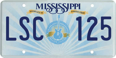 MS license plate LSC125