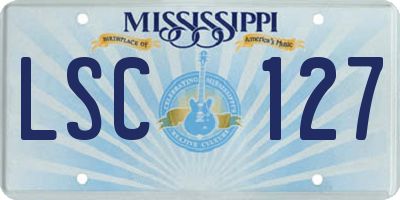 MS license plate LSC127