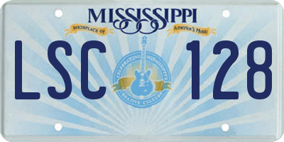 MS license plate LSC128