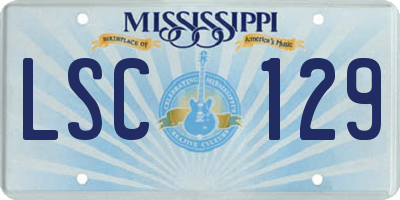 MS license plate LSC129