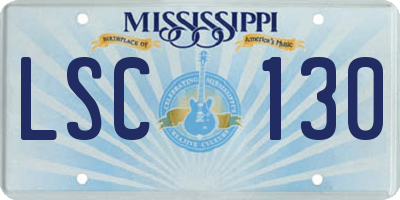 MS license plate LSC130