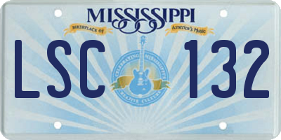 MS license plate LSC132