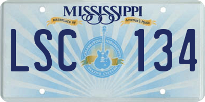 MS license plate LSC134