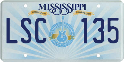 MS license plate LSC135