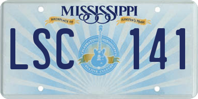 MS license plate LSC141
