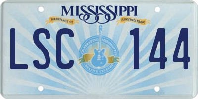 MS license plate LSC144