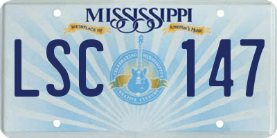 MS license plate LSC147