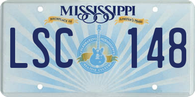 MS license plate LSC148