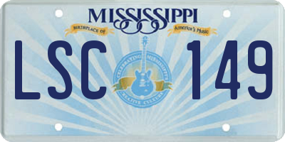 MS license plate LSC149