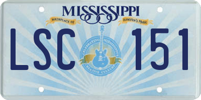 MS license plate LSC151