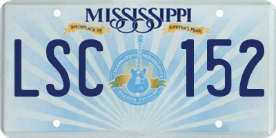 MS license plate LSC152