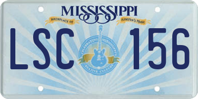 MS license plate LSC156