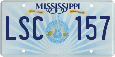 MS license plate LSC157