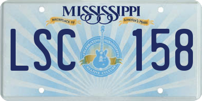 MS license plate LSC158