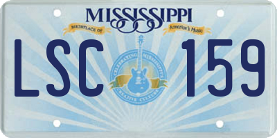 MS license plate LSC159