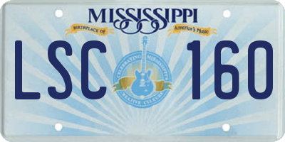 MS license plate LSC160